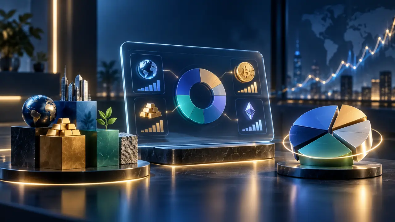 Illustration d'un portefeuille diversifié combinant ETF et cryptomonnaies