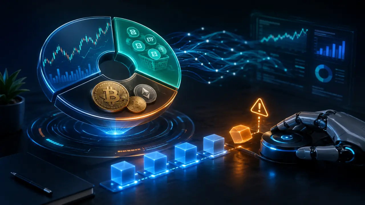 Graphique financier holographique avec pièces flottantes