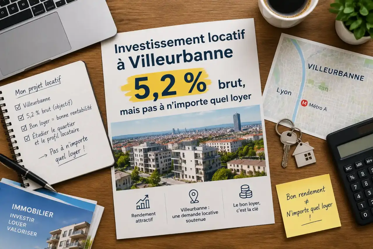 Investissement locatif à Villeurbanne : 5,2 % brut, mais pas à n’importe quel loyer